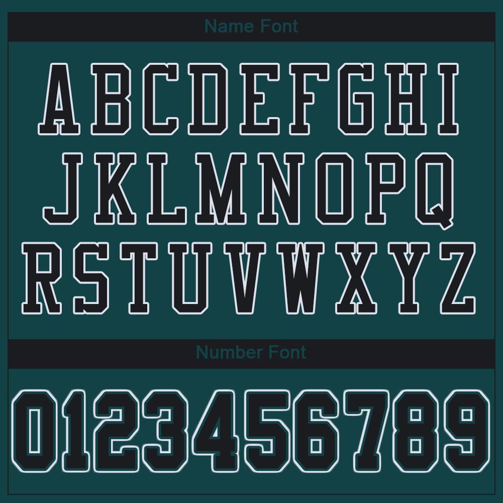 Custom Midnight Green Black-White Mesh Authentic Football Jersey Limited