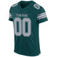 Custom Midnight Green Light Gray-White Mesh Authentic Football Jersey Limited