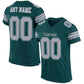 Custom Midnight Green Light Gray-White Mesh Authentic Football Jersey Limited