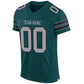 Custom Midnight Green Light Gray-Black Mesh Authentic Football Jersey Limited