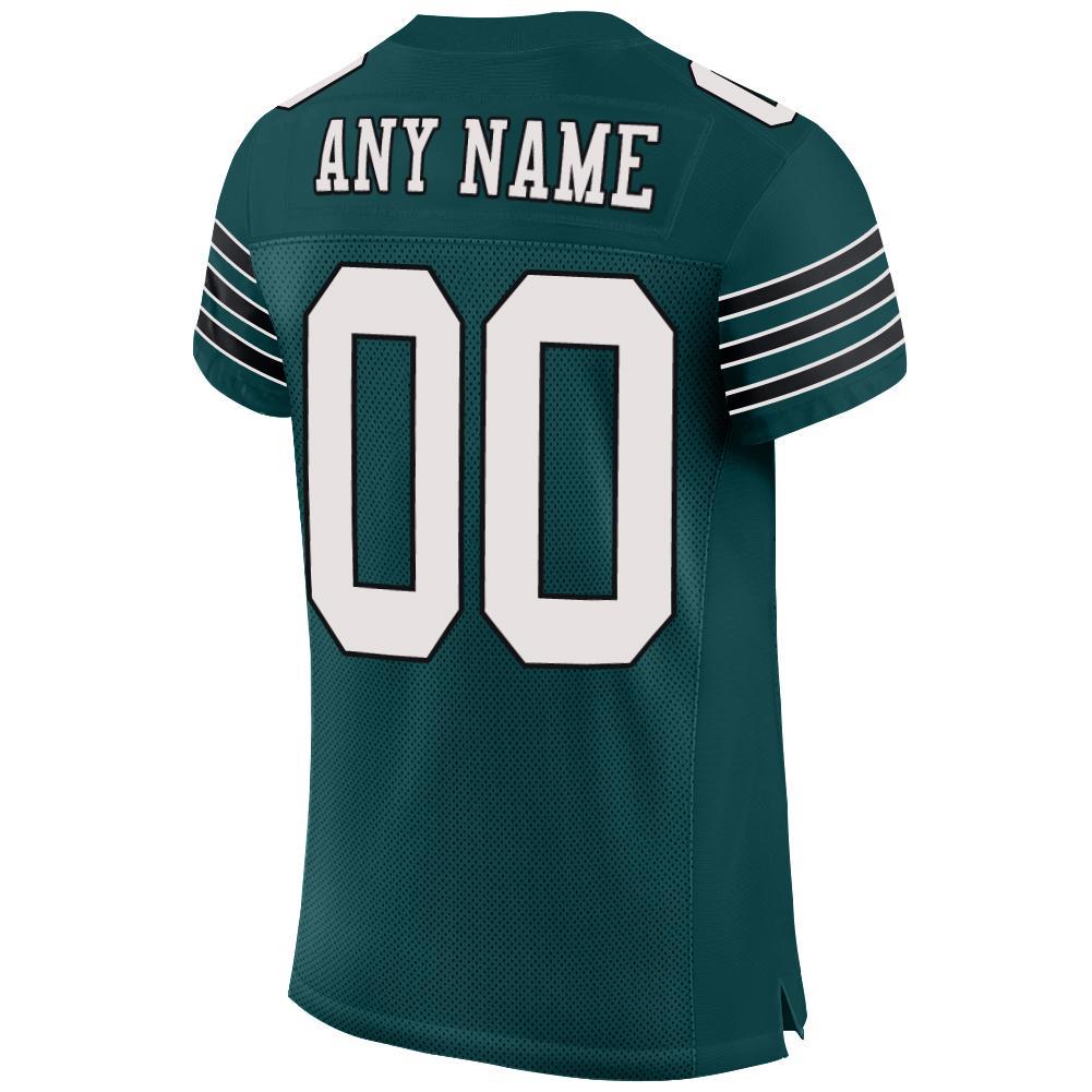Custom Midnight Green White-Black Mesh Authentic Football Jersey Limited