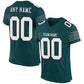 Custom Midnight Green White-Black Mesh Authentic Football Jersey Limited