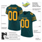 Custom Midnight Green Gold-Black Mesh Authentic Football Jersey Limited