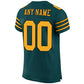 Custom Midnight Green Gold-Black Mesh Authentic Football Jersey Limited