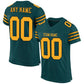 Custom Midnight Green Gold-Black Mesh Authentic Football Jersey Limited