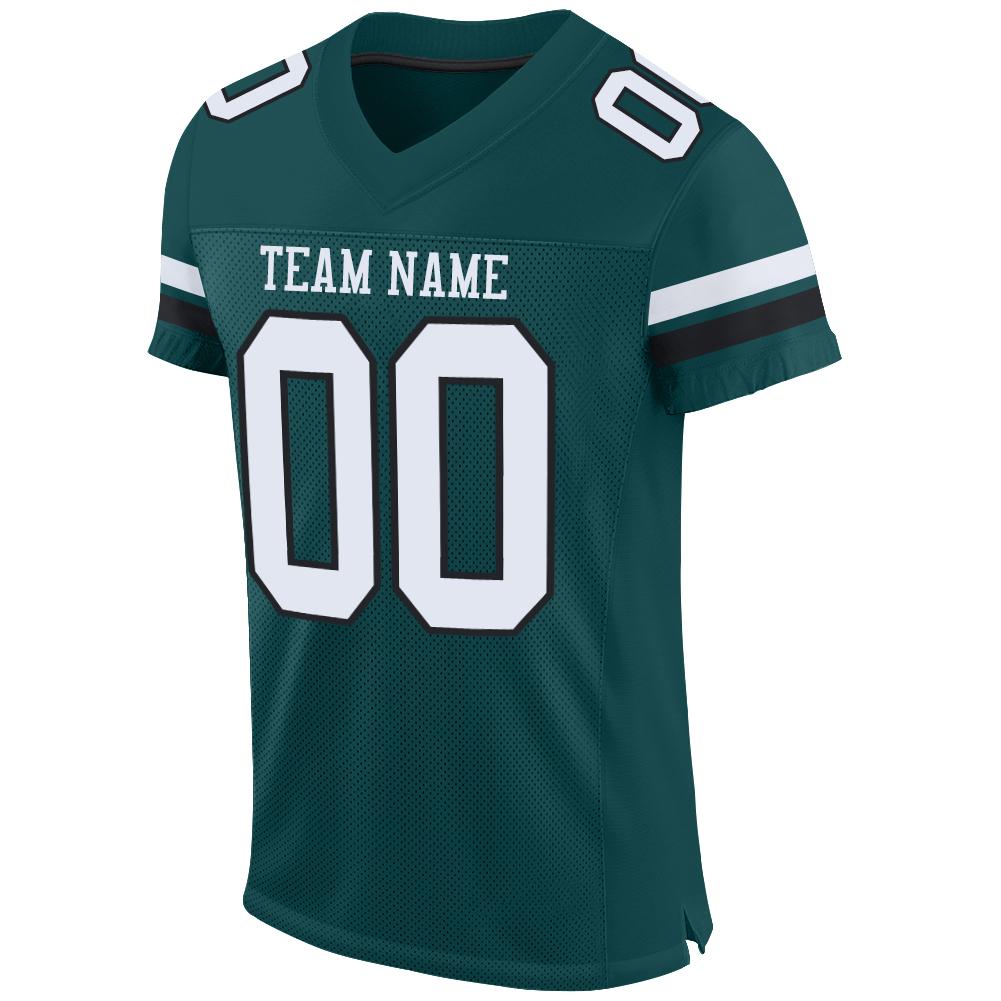 Custom Midnight Green White-Black Mesh Authentic Football Jersey Limited