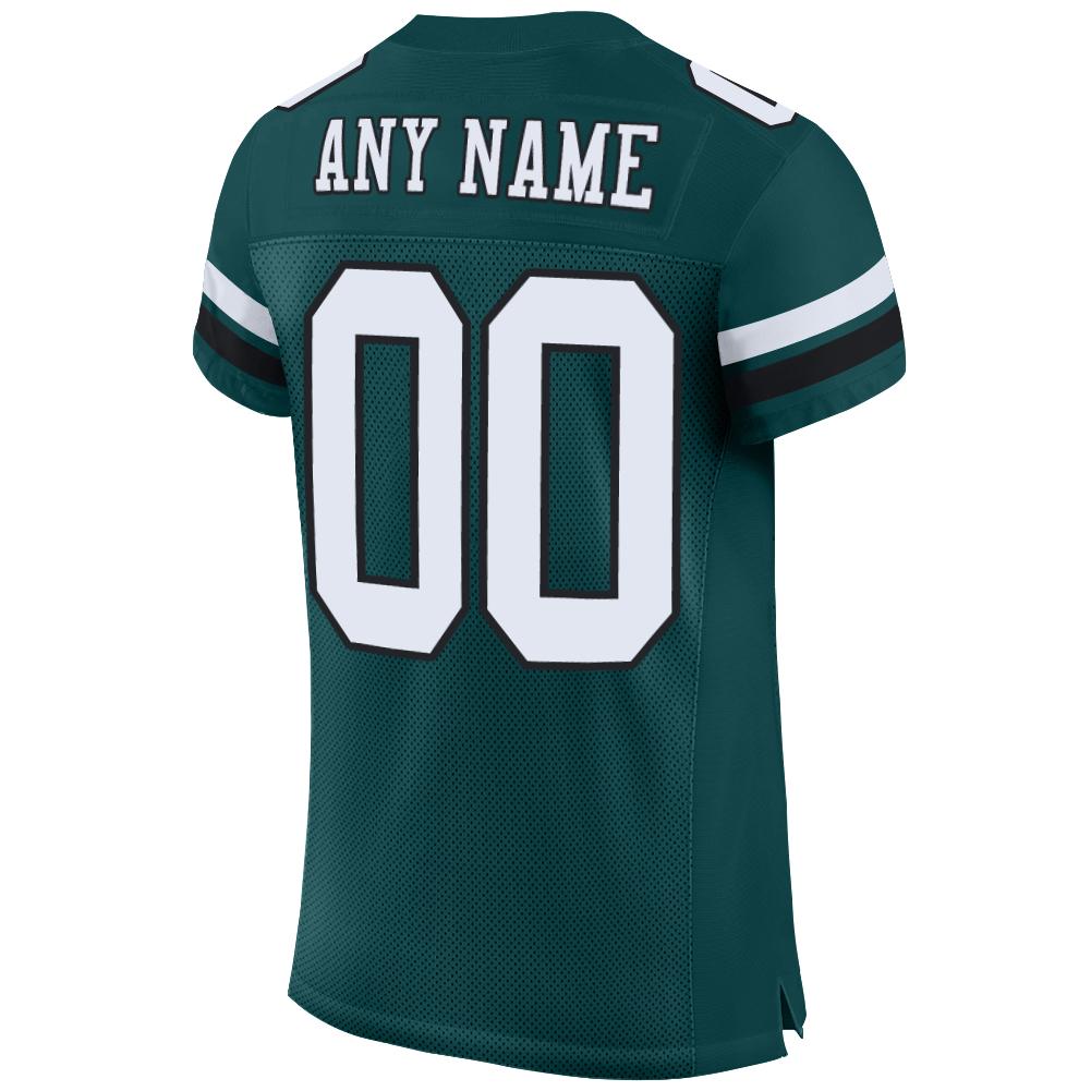 Custom Midnight Green White-Black Mesh Authentic Football Jersey Limited
