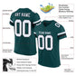 Custom Midnight Green White-Black Mesh Authentic Football Jersey Limited