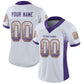 Custom White Purple-Gold Mesh Drift Fashion Football Jersey Limited