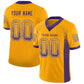 Custom Gold Purple-White Mesh Drift Fashion Football Jersey Limited