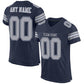 Custom Navy Gray-White Mesh Authentic Football Jersey Limited