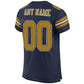 Custom Navy Old Gold-White Mesh Authentic Football Jersey Limited