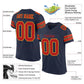 Custom Navy Scarlet-Gold Mesh Authentic Football Jersey Limited