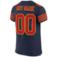 Custom Navy Scarlet-Gold Mesh Authentic Football Jersey Limited