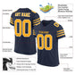 Custom Navy Gold-White Mesh Authentic Football Jersey Limited