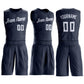 Custom Navy White Round Neck Suit Basketball Jersey Limited