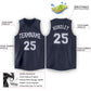 Custom Navy White V-Neck Basketball Jersey Limited
