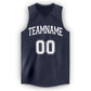 Custom Navy White V-Neck Basketball Jersey Limited