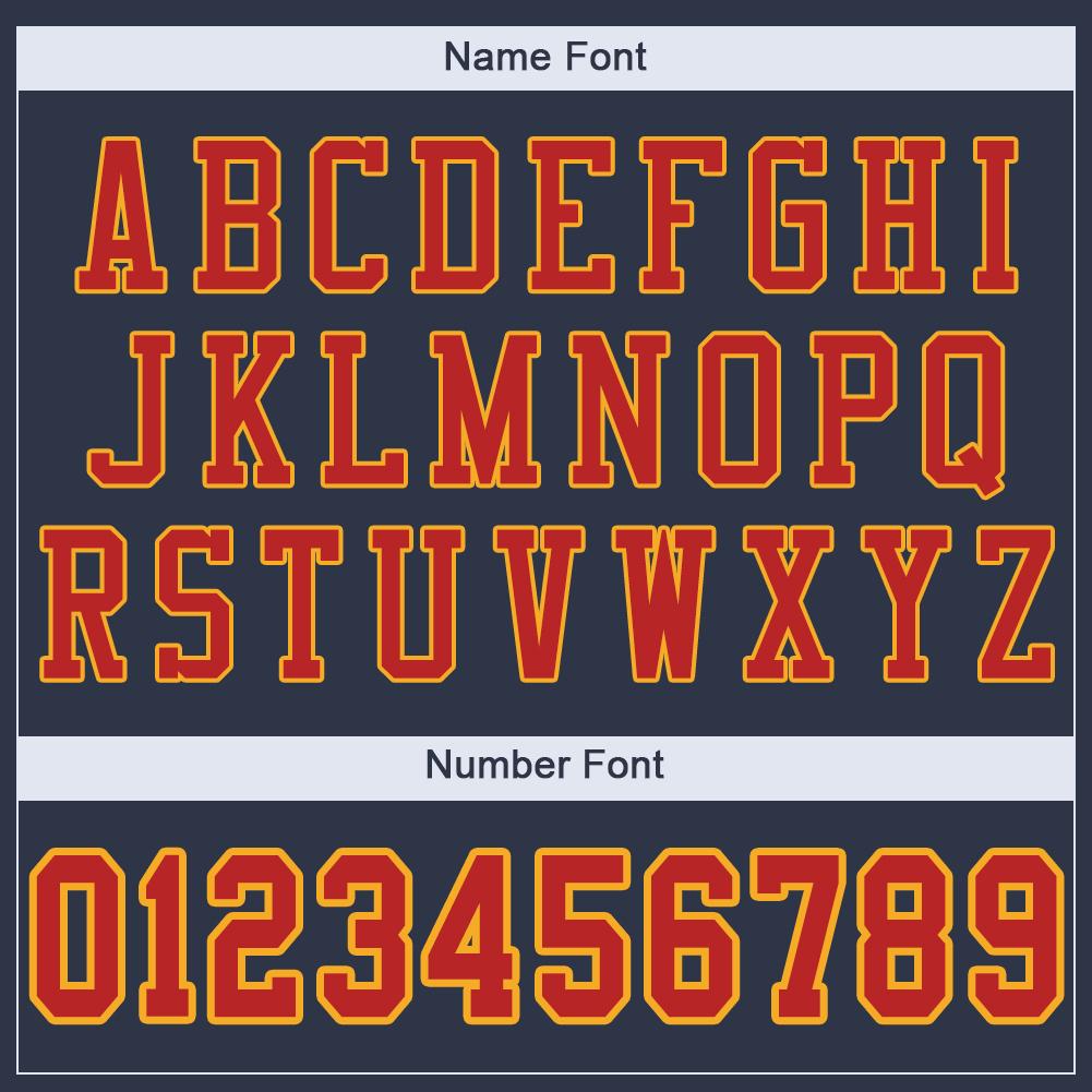 Custom Navy Scarlet-Gold Mesh Authentic Football Jersey Limited