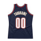 Custom Navy White-Orange Authentic Throwback Basketball Jersey Limited