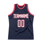 Custom Navy White-Red Authentic Throwback Basketball Jersey Limited