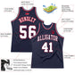 Custom Navy White-Red Authentic Throwback Basketball Jersey Limited