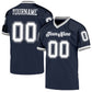 Custom Navy White-Gray Mesh Authentic Throwback Football Jersey Limited