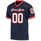 Custom Navy White-Red Mesh Authentic Throwback Football Jersey Limited