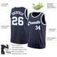 Custom Navy White Pinstripe White-Light Blue Authentic Basketball Jersey Limited
