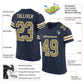 Custom Navy Camo-Cream Mesh Authentic Football Jersey Limited