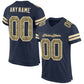Custom Navy Camo-Cream Mesh Authentic Football Jersey Limited
