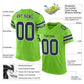 Custom Neon Green Navy-White Mesh Authentic Football Jersey Limited