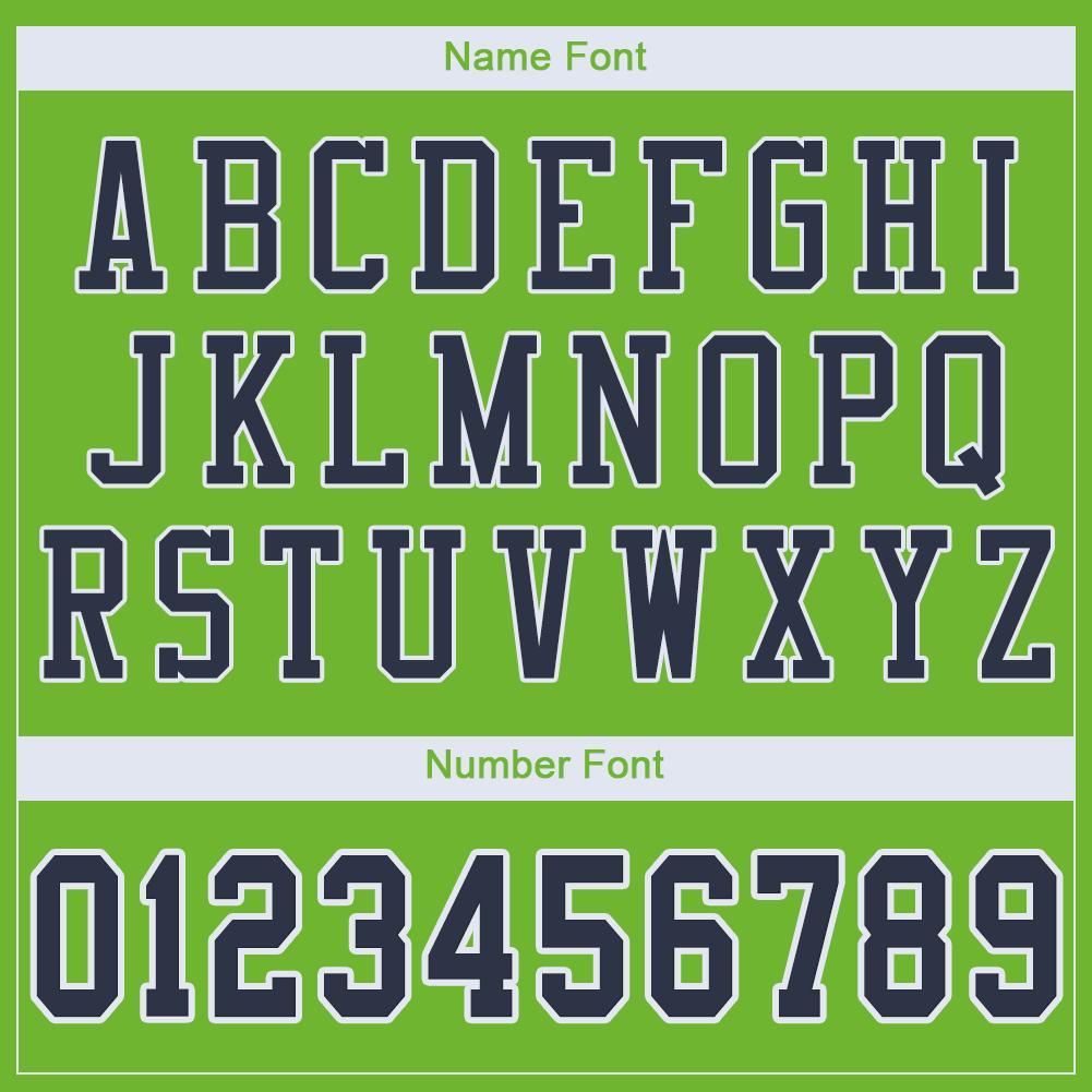 Custom Neon Green Navy-White Mesh Authentic Football Jersey Limited