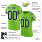 Custom Neon Green Navy-White Mesh Authentic Football Jersey Limited