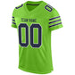 Custom Neon Green Navy-White Mesh Authentic Football Jersey Limited