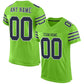 Custom Neon Green Navy-White Mesh Authentic Football Jersey Limited