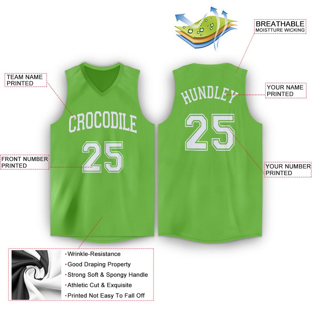 Custom Green White Classic Tops Men/Boy Athletic Basketball Jersey Limited
