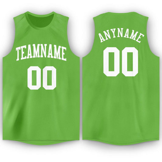 Custom Green White Classic Tops Athletic Casual Basketball Jersey