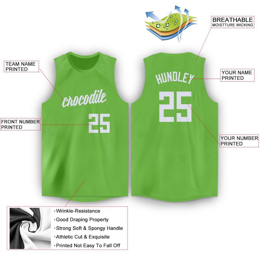Custom Green White Classic Tops Men/Boy Athletic Basketball Jersey Limited
