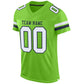 Custom Neon Green White-Navy Mesh Authentic Football Jersey Limited
