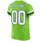 Custom Neon Green White-Navy Mesh Authentic Football Jersey Limited