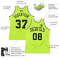 Custom Neon Green Black-White Authentic Throwback Basketball Jersey Limited