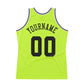 Custom Neon Green Black-White Authentic Throwback Basketball Jersey Limited