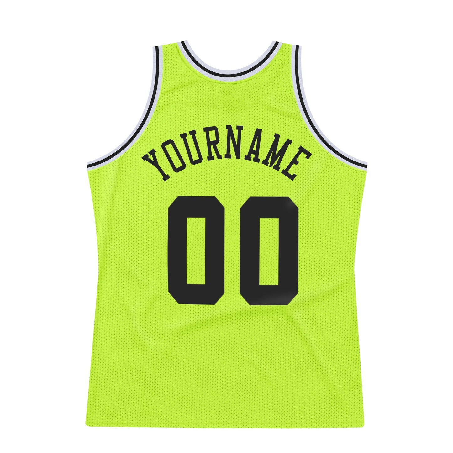 Custom Neon Green Black-White Authentic Throwback Basketball Jersey Limited