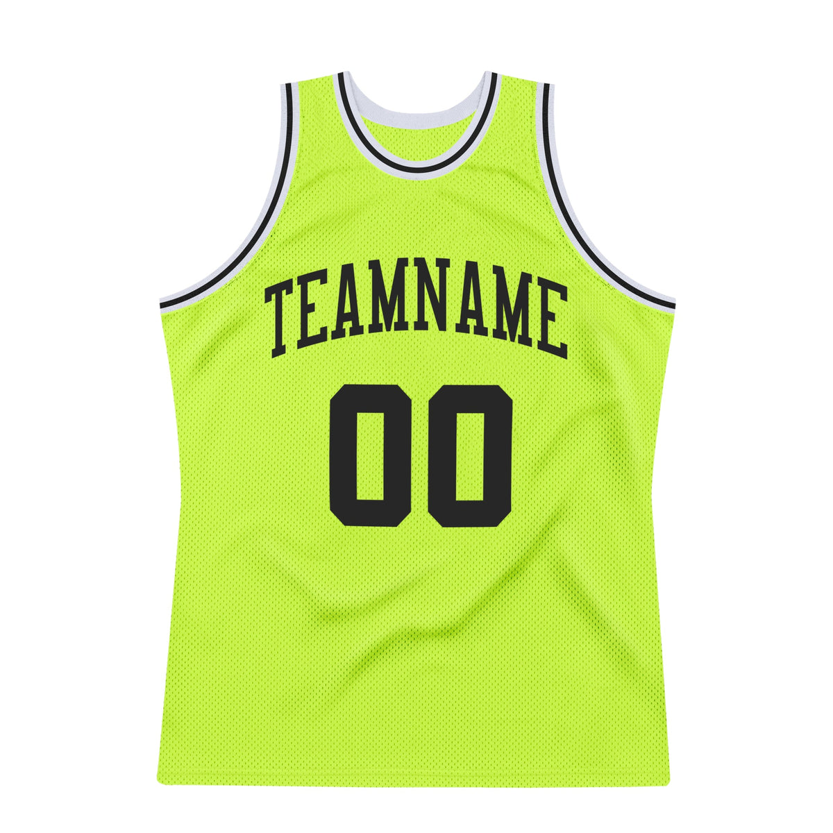Custom Neon Green Black-White Authentic Throwback Basketball Jersey Limited