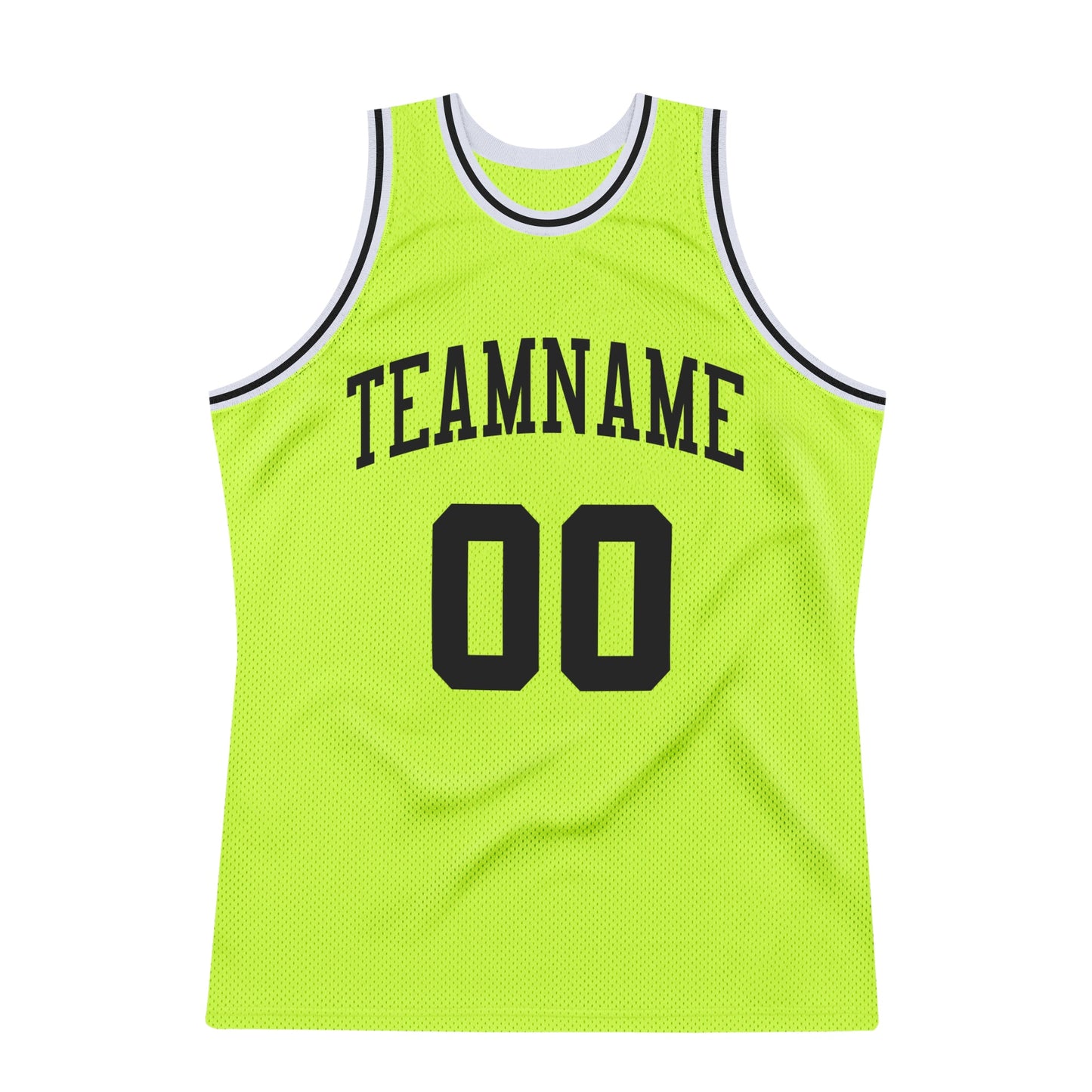 Custom Neon Green Black-White Authentic Throwback Basketball Jersey Limited