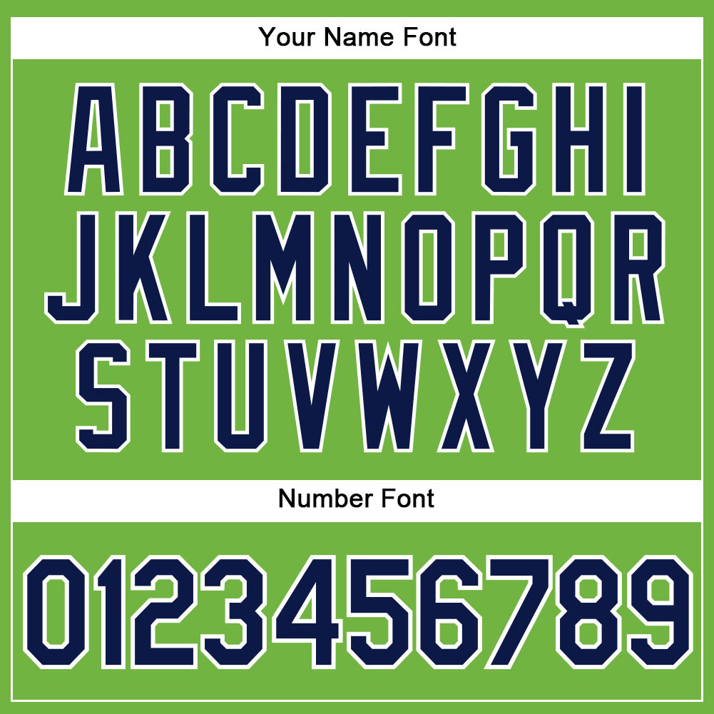 Custom Neon Green White Pinstripe Navy-White Authentic Basketball Jersey Limited