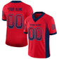 Custom Scarlet Navy-Gray Mesh Drift Fashion Football Jersey Limited