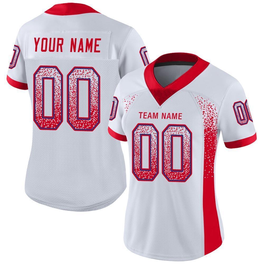 Custom White Scarlet-Royal Mesh Drift Fashion Football Jersey Limited