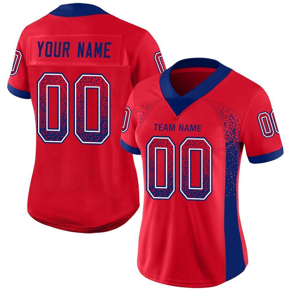 Custom Scarlet Royal-White Mesh Drift Fashion Football Jersey Limited